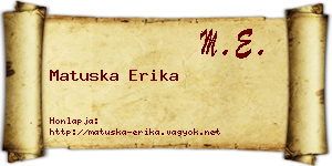 Matuska Erika névjegykártya